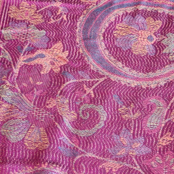 Pashmina Scarf Purple 100% Cashmere Paisley Floral Fringe Wrap Bohochic Gift - Picture 5 of 13